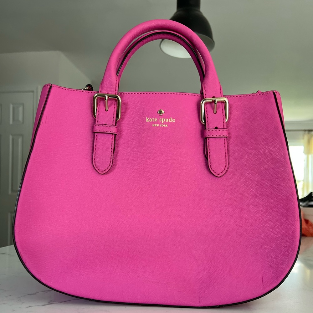 Kate spade cross body with handle pink purse!